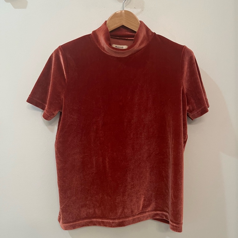 SZ S Madewell Velvet Material Turtleneck Top